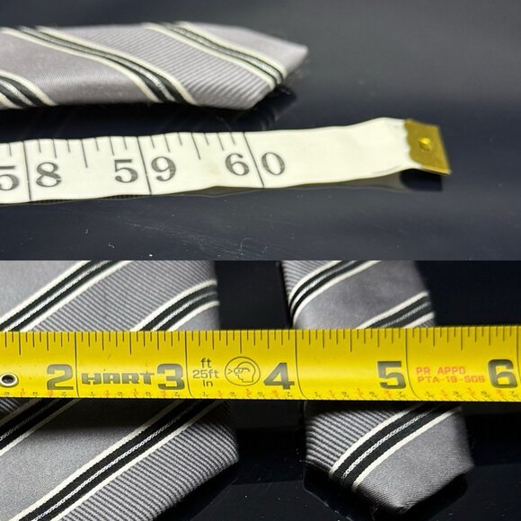 Donald J. Trump Collection Silver Tie Width 3.5" Length 61” - Picture 3 of 6